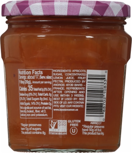 Bonne Maman® Apricot Fruit Spread Perspective: back