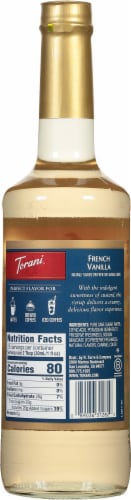 Torani French Vanilla Syrup Perspective: back