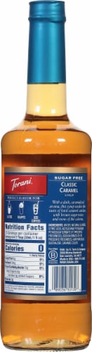 Torani Sugar Free Caramel Syrup Perspective: back
