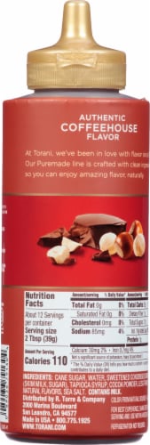 Torani® Chocolate Hazelnut Flavored Puremade Sauce Perspective: back