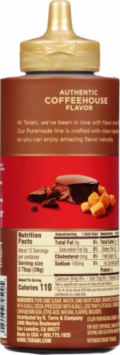 Torani® Saea Salt Chocolate Caramel Sauce Perspective: back