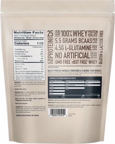 ISOPURE® Low Carb Natural Dark Chocolate Protein Powder Perspective: back