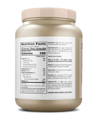 Nature's Best Plant Based Vegan Protein Powder Perspective: back