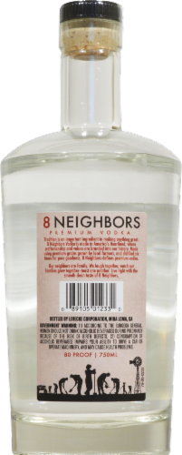 8 Neighbors Premium Vodka Perspective: back