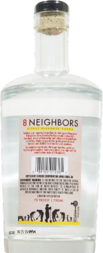 8 Neighbors Citrus Vodka Perspective: back