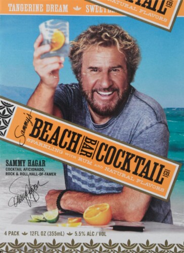 Sammy's Beach Bar Rum Sparkling with Rum Tangerine Dream Cocktails Perspective: back