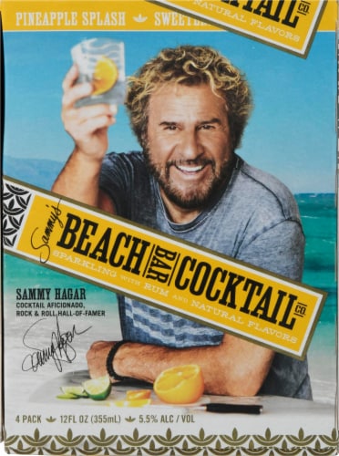 Sammy's Beach Bar Rum Sparkling with Rum Pineapple Splash Cocktails Perspective: back