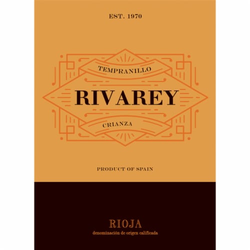 Rivarey Crianza Tempranillo Spanish Red Wine Perspective: back