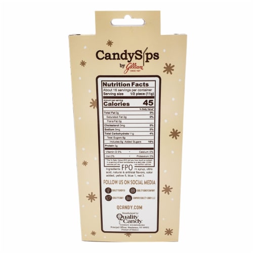 Gilliam Assorted Holiday Candy Straws Perspective: back