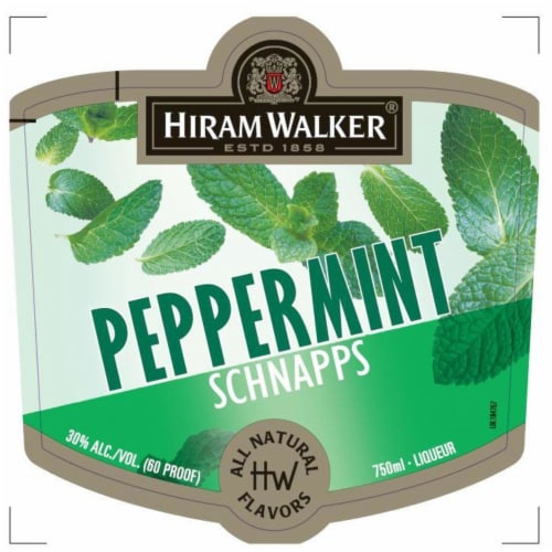 Hiram Walker Peppermint Schnapps Perspective: back