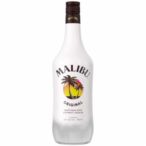 Malibu Original Coconut Flavored Rum Perspective: back