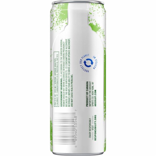 Absolut Vodka Soda Lime & Cucumber Sparkling , 4Pack355 Ml Cans Perspective: back