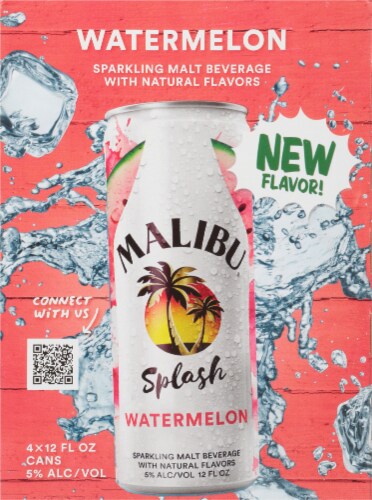 Malibu® Sparkling Watermelon Malt Beverage Perspective: back