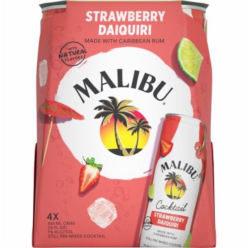 Malibu Strawberry Daiquiri Cocktail Can Perspective: back