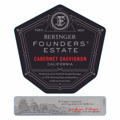 Beringer Founders' Estate Cabernet Sauvignon Red Wine Perspective: back