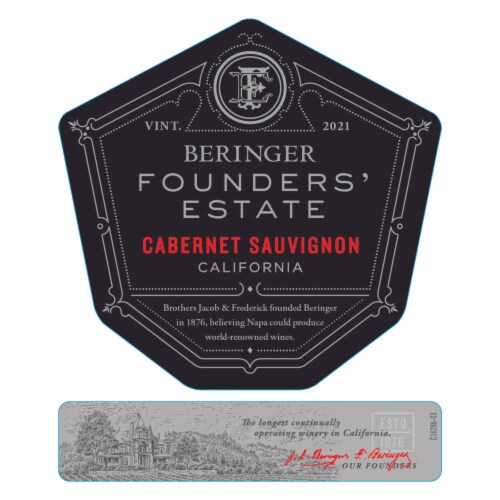 Beringer Founders' Estate Cabernet Sauvignon California Red Wine Perspective: back