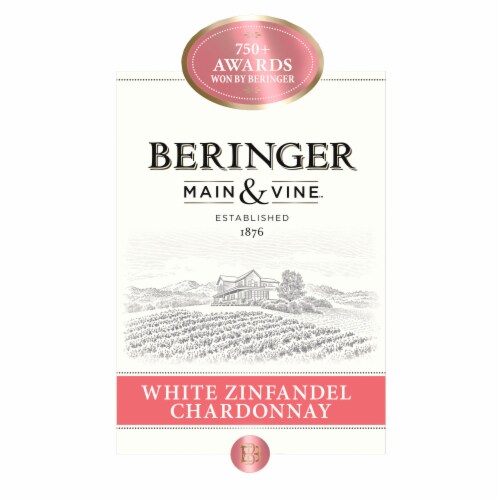 Beringer Main & Vine Premier Vineyard Select White Zinfandel and Chardonnay California Rose Wine Perspective: back