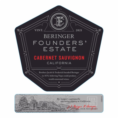 Beringer Founders' Estate Cabernet Sauvignon California Red Wine Perspective: back