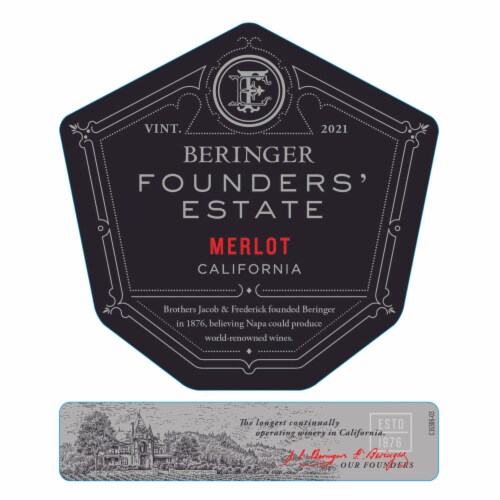 Beringer Founders' Estate Merlot California Red Wine Perspective: back