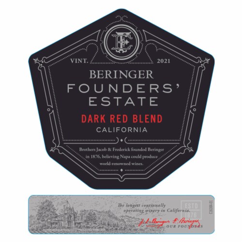 Beringer Founders' Estate Dark Red Blend California Wine Perspective: back