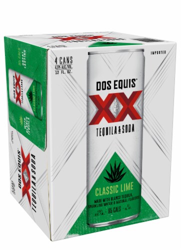 Dos Equis Classic Lime Tequila Soda Ready to Drink Cocktail Perspective: back
