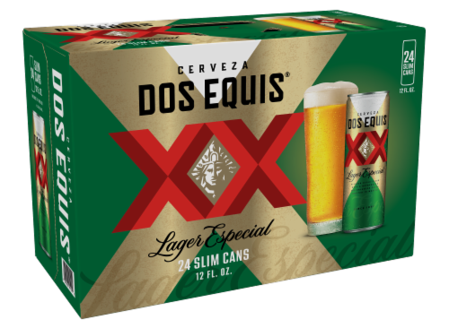 Dos Equis Mexican Lager Beer Cans Perspective: back