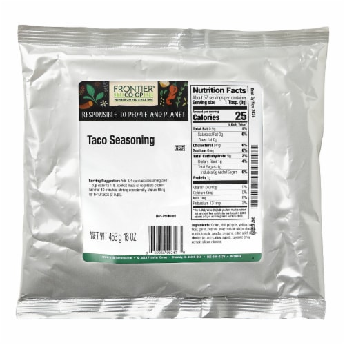 Frontier Co-op Taco Seasoning - 16 oz (453 g) Perspective: back