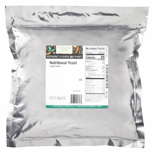 Frontier Co-Op Bulk Nutritional Yeast Large Flakes Perspective: back
