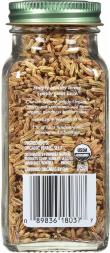 Simply Organic Fennel Seeds Perspective: back
