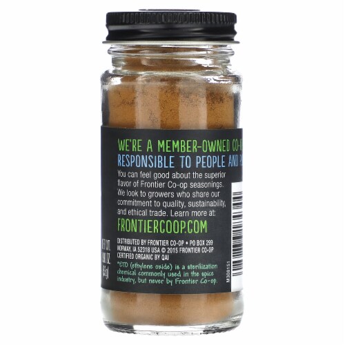 Frontier Cinnamon Ground CERTIFIED ORGANIC (3% oil) 1.90 oz. Bottle (a) Perspective: back