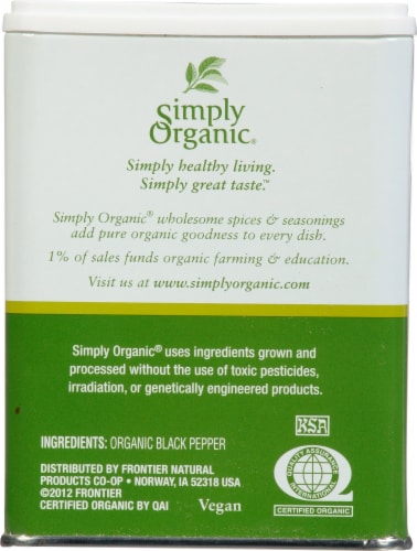 Simply Organic Ground Black Pepper Perspective: back