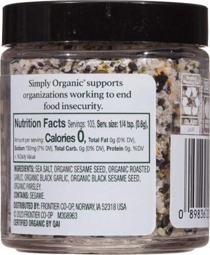 Simply Organic Black Garlic Finishing Salt Perspective: back