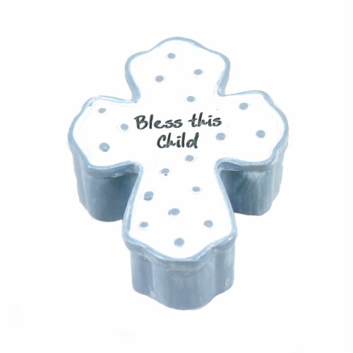 Religious Bless Boy Box Polyresin Rosary Cross 22328 Perspective: back