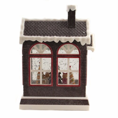 Christmas Gingerbread House Swirl LED Plastic Candy Village Shop 133338 Perspective: back