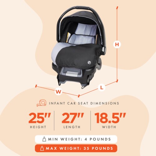 Baby Trend Ally Newborn Baby Infant Car Seat Travel System with Cover, Stormy Perspective: back