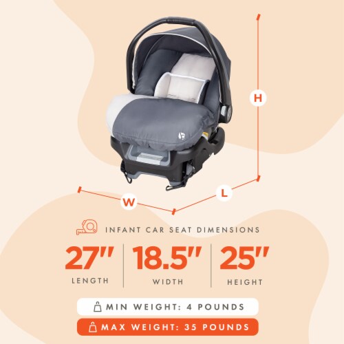Baby Trend Ally Newborn Baby Infant Car Seat Travel System w/Cover,Gray Magnolia Perspective: back