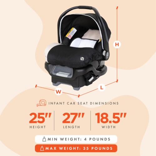 Baby Trend Ally Newborn Baby Infant Car Seat Travel System with Cover, Khaki Perspective: back