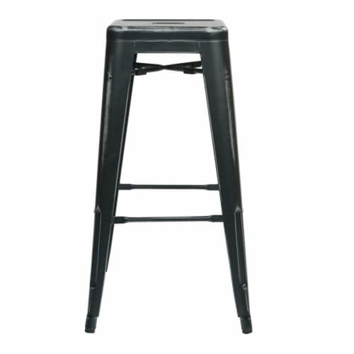 Bristow 30  Antique Metal Barstool Antique Black Finish 2 Pack Perspective: back