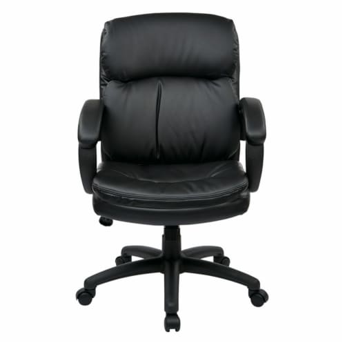 Mid Back Eco Leather Executive Office Chair in Black Perspective: back