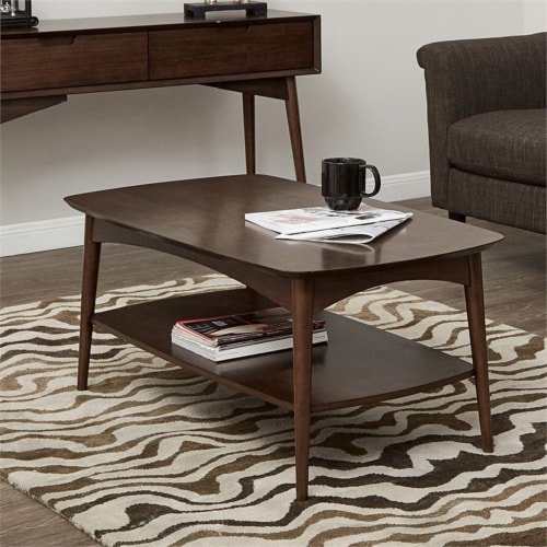 Copenhagen Console Table in Walnut Brown Finish Perspective: back