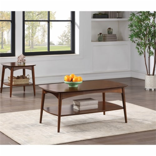 Copenhagen Engineered Wood Coffee Table in Walnut Finish Perspective: back