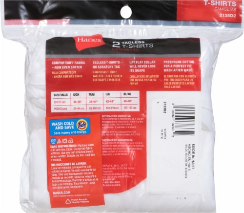 Hanes® Tagless T-Shirts - Large / White Perspective: back