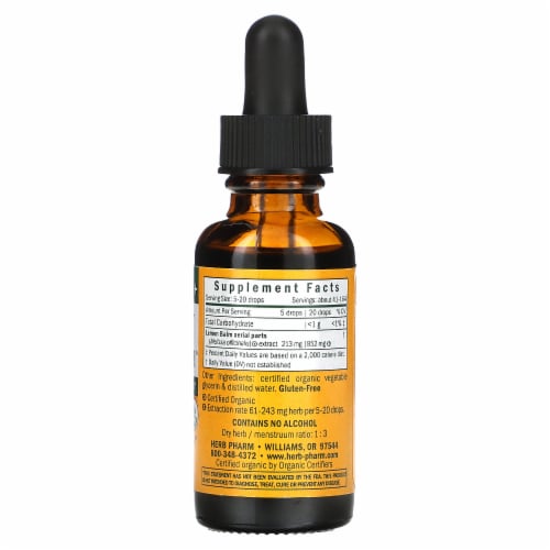 Herb Pharm Kids Lemon Balm Calm Alcohol Free - 1 fl oz (30 ml) Perspective: back