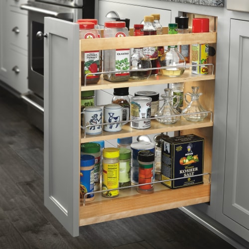 Rev-A-Shelf 448-BCSC-8C 8 Inch Base Pullout Soft Close Cabinet Storage Organizer Perspective: back