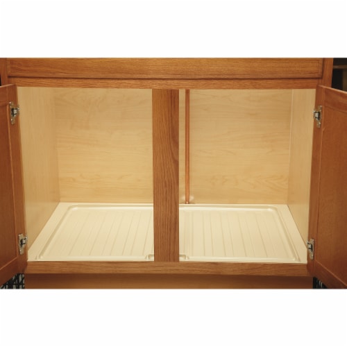 Rev-A-Shelf SBDT-2730-A-1 Under Sink Base Drip Tray Cabinet Accessory, Almond Perspective: back