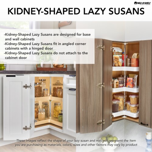 Rev-A-Shelf 4WLS401-32-BS52 32 Inch Wood Kidney Lazy Susan w/ Swivel Bearing Perspective: back