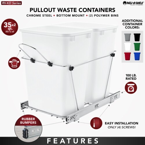 Double 35 Quart Trash Can Pullout