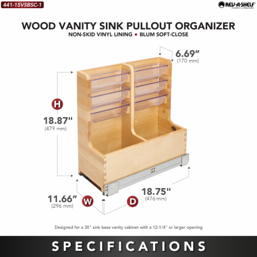 Rev-A-Shelf 30 Inch Wood Vanity Base Cabinet Storage Organizer,  441-15VSBSC-1, 11.69 Wide - Fred Meyer