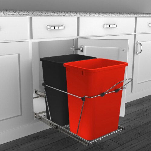 Double 35 Quart Trash Can Pullout