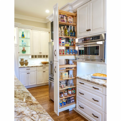 Rev-A-Shelf 448-TP58-14-1 6 Shelf Cabinet Pantry Drawer Organizer, Natural Maple Perspective: back
